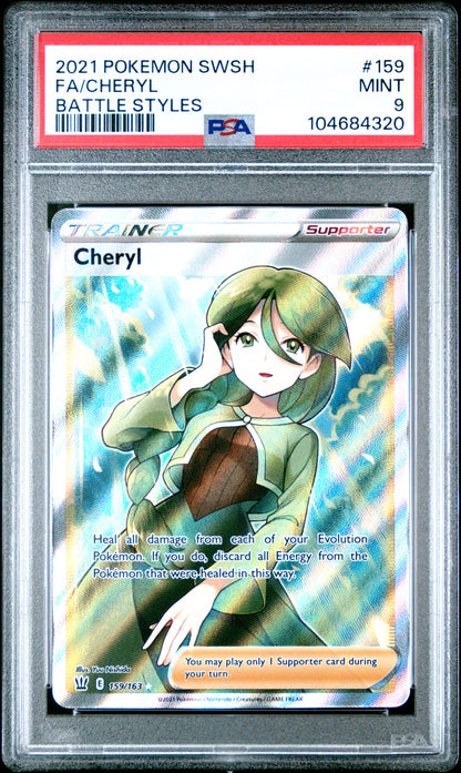 2021 Pokemon Sword & Shield Battle Styles Fa/Cheryl #159 PSA 9