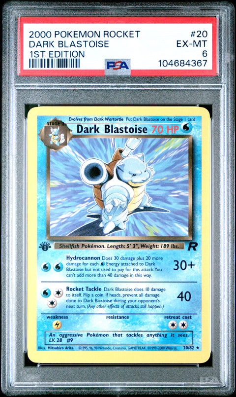 2000 Pokemon Rocket Dark Blastoise #20 PSA 6
