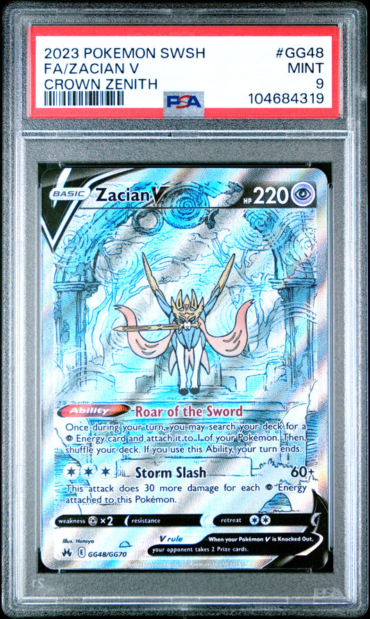2023 Pokemon Sword And Shield Crown Zenith Fa/Zacian V #GG48 PSA 9