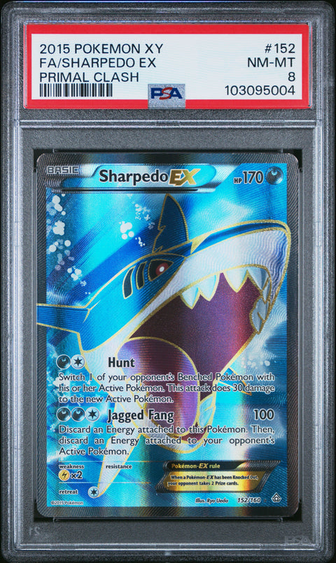 2015 Pokemon Xy Primal Clash Fa/Sharpedo Ex #152 PSA 8