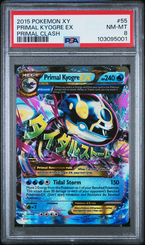 2015 Pokemon Xy Primal Clash Primal Kyogre Ex #55 PSA 8