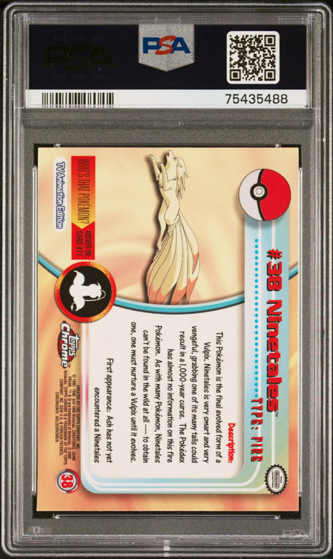 2000 Topps Chrome Pokemon T.V. Ninetales #38 PSA 7