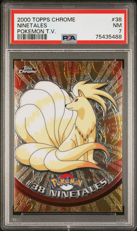 2000 Topps Chrome Pokemon T.V. Ninetales #38 PSA 7