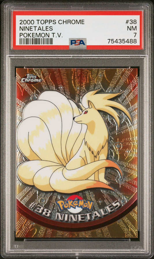 2000 Topps Chrome Pokemon T.V. Ninetales #38 PSA 7