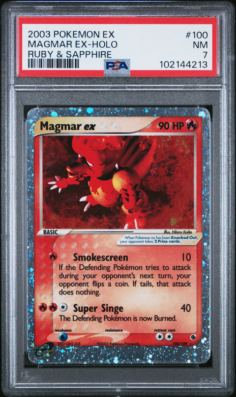 2003 Pokemon Ex Ruby & Sapphire Magmar Ex-Holo #100 PSA 7