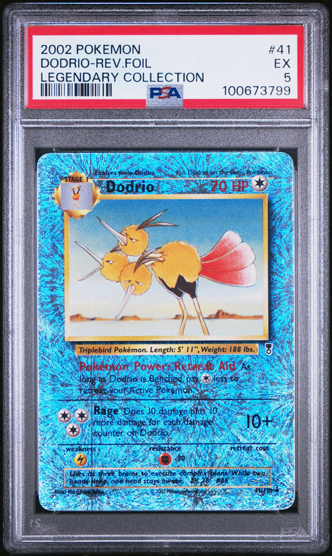 2002 Pokemon Legendary Collection Dodrio-Rev.Foil #41 PSA 5