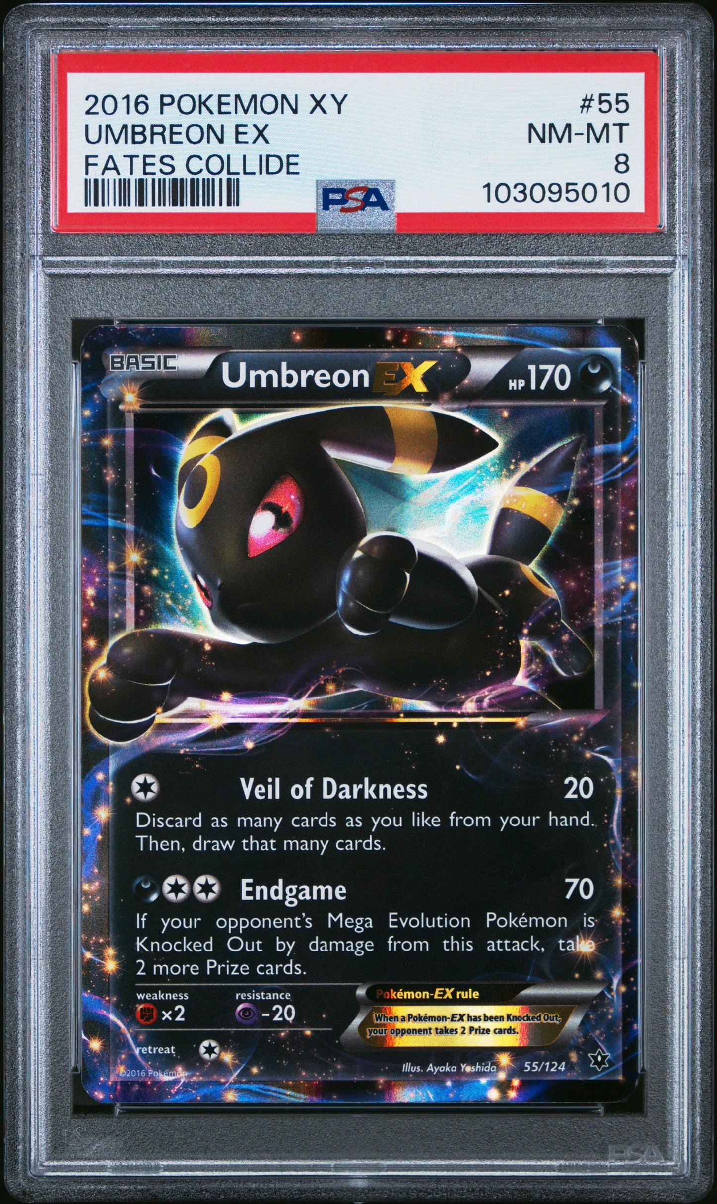2016 Pokemon Xy Fates Collide Umbreon Ex #55 PSA 8
