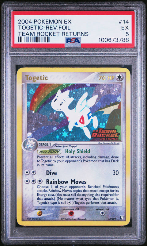 2004 Pokemon Ex Team Rocket Returns Togetic-Rev.Foil #14 PSA 5