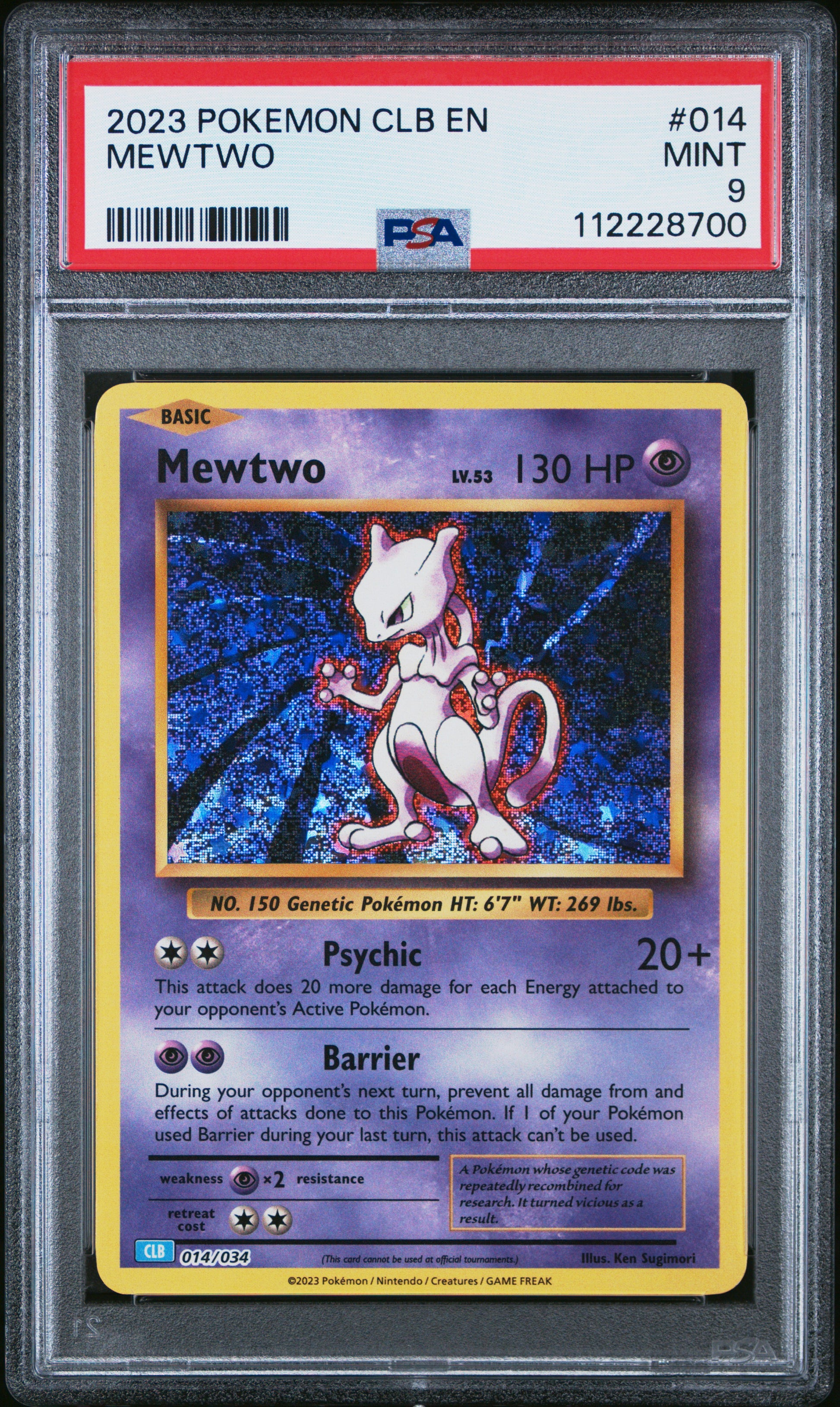 2023 Pokemon Clb-Blastoise & Suicune Ex Deck Mewtwo #014 PSA 9