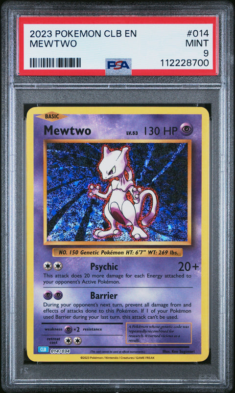 2023 Pokemon Clb-Blastoise & Suicune Ex Deck Mewtwo #014 PSA 9