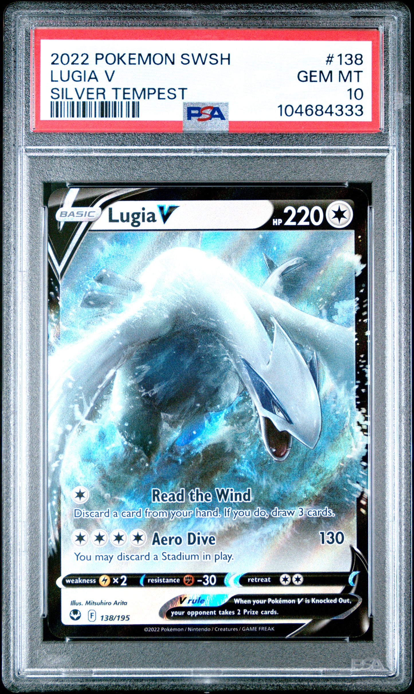 2022 Pokemon Sword & Shield Silver Tempest Lugia V #138 PSA 10