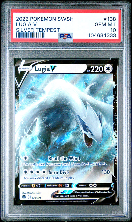 2022 Pokemon Sword & Shield Silver Tempest Lugia V #138 PSA 10