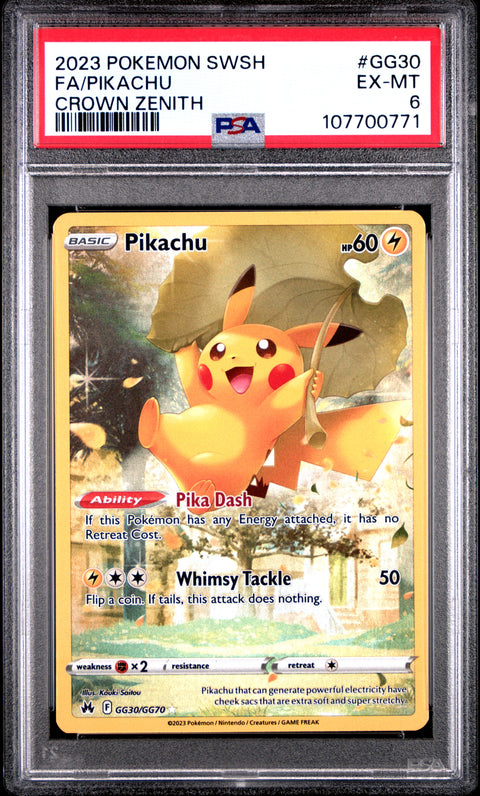 2023 Pokemon Sword And Shield Crown Zenith Fa/Pikachu #GG30 PSA 6