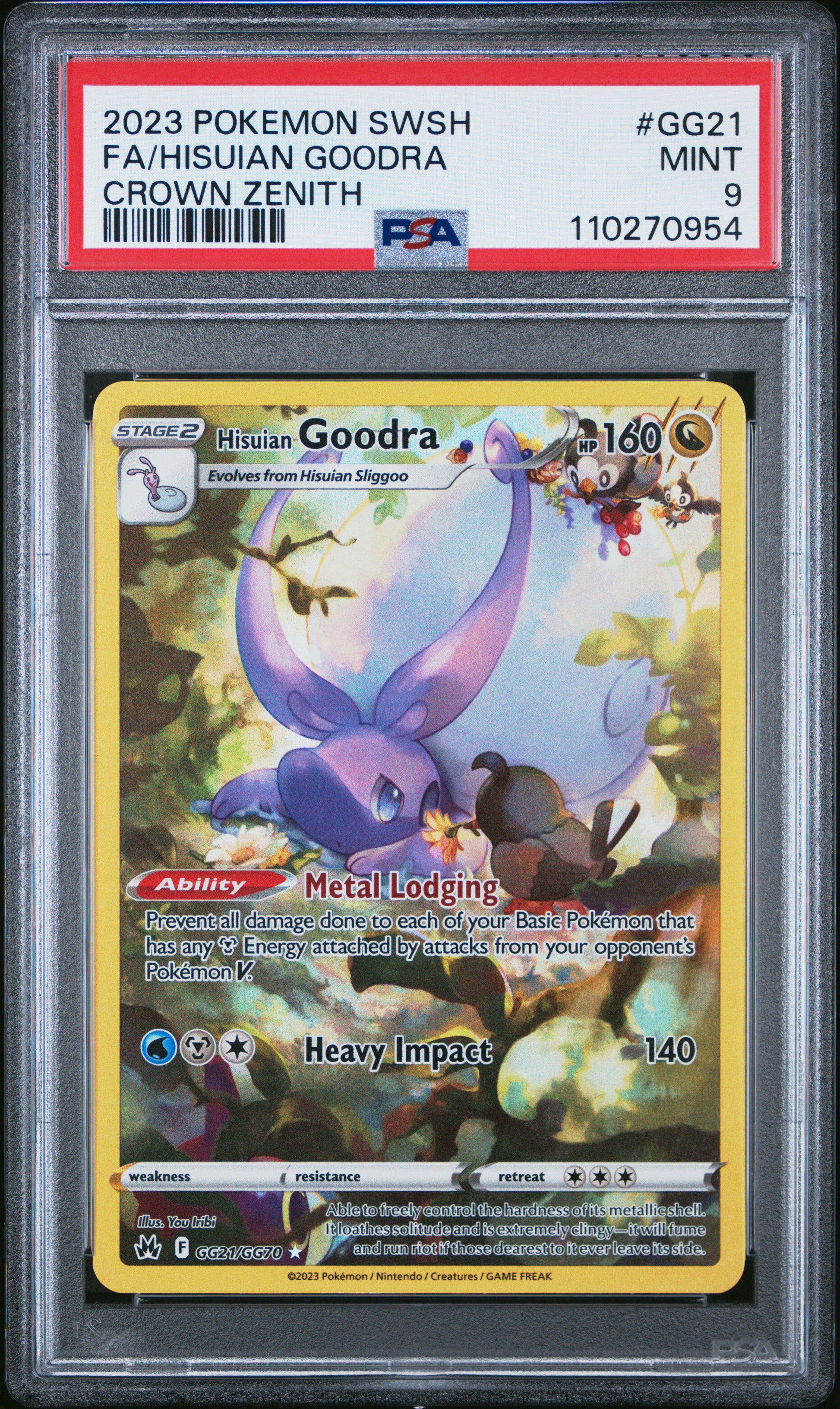 2023 Pokemon Sword And Shield Crown Zenith Fa/Hisuian Goodra #GG21 PSA 9