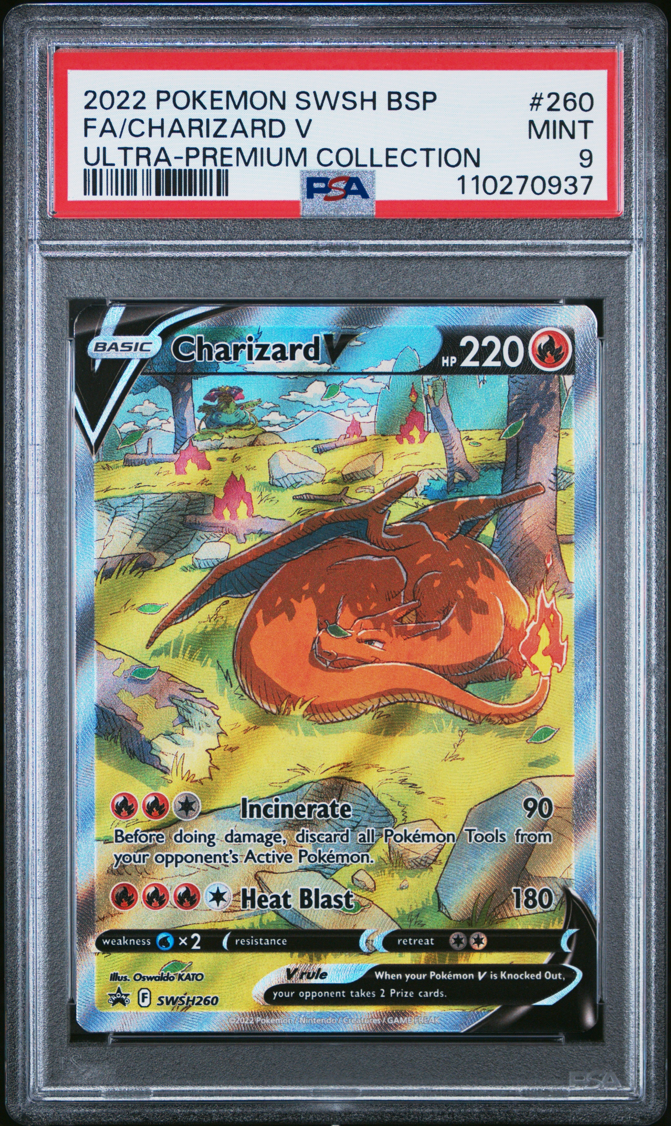 ポケモンカード FA/Charizard V 2枚セット 2022 Pokemon Swsh Black Star Promo Fa/Charizard V #260 PSA 9