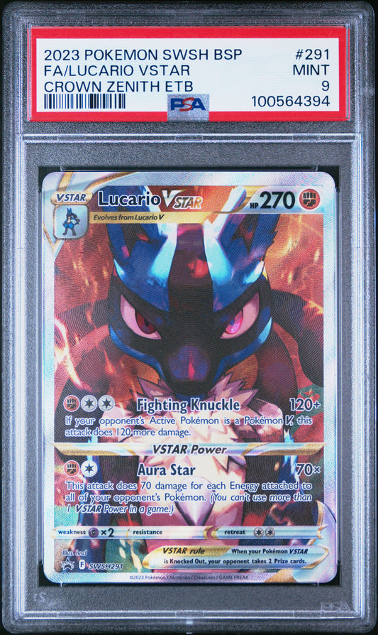 2023 Pokemon Swsh Black Star Promo Fa/Lucario Vstar #291 PSA 9
