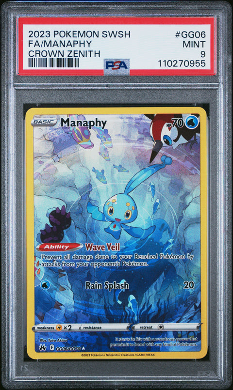 2023 Pokemon Sword And Shield Crown Zenith Fa/Manaphy #GG06 PSA 9