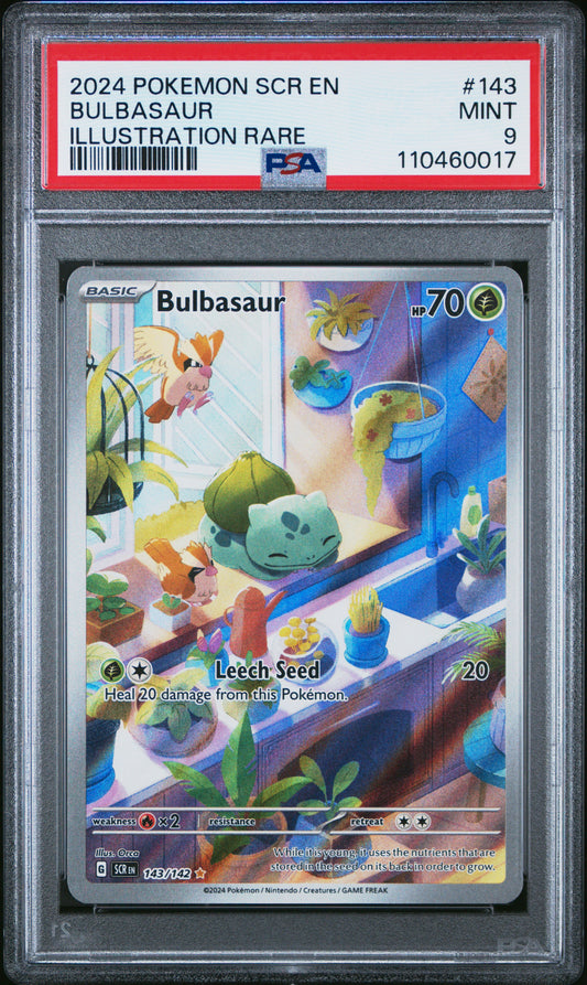 2024 Pokemon Scr En-Stellar Crown Bulbasaur #143 PSA 9