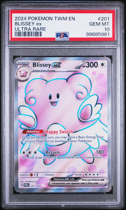 2024 Pokemon Twm En-Twilight Masquerade Blissey Ex #201 PSA 10