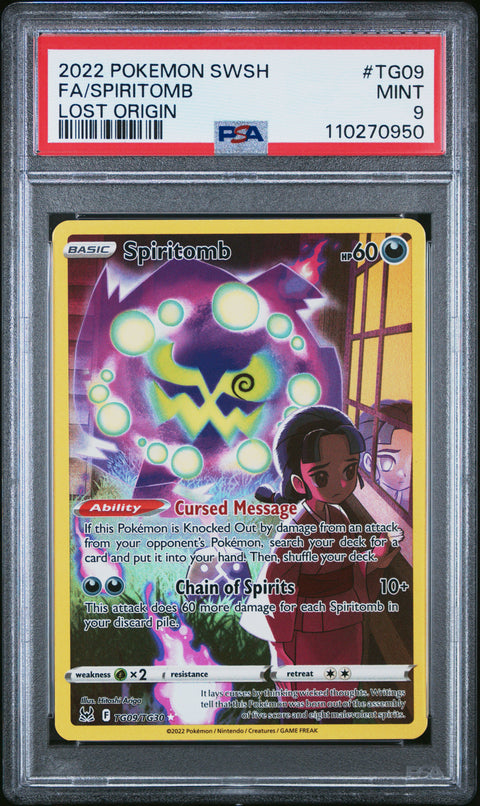 2022 Pokemon Sword & Shield Lost Origin Fa/Spiritomb #TG09 PSA 9