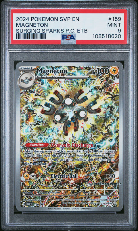 2024 Pokemon Svp PC ETB #159 Magneton Surging Sparks PSA 9