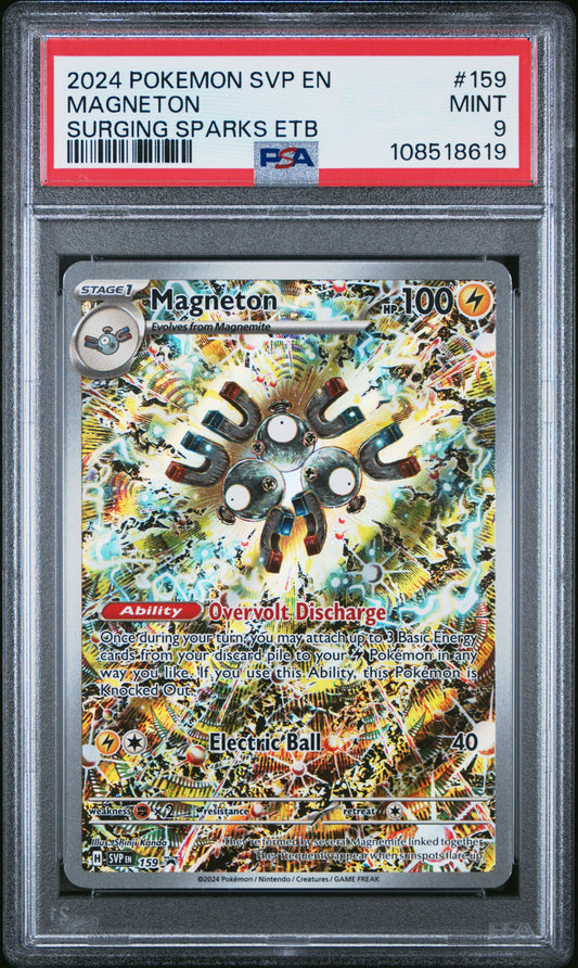 2024 Pokemon Svp En-Sv Black Star Promo #159 Magneton Surging Sparks Etb PSA 9
