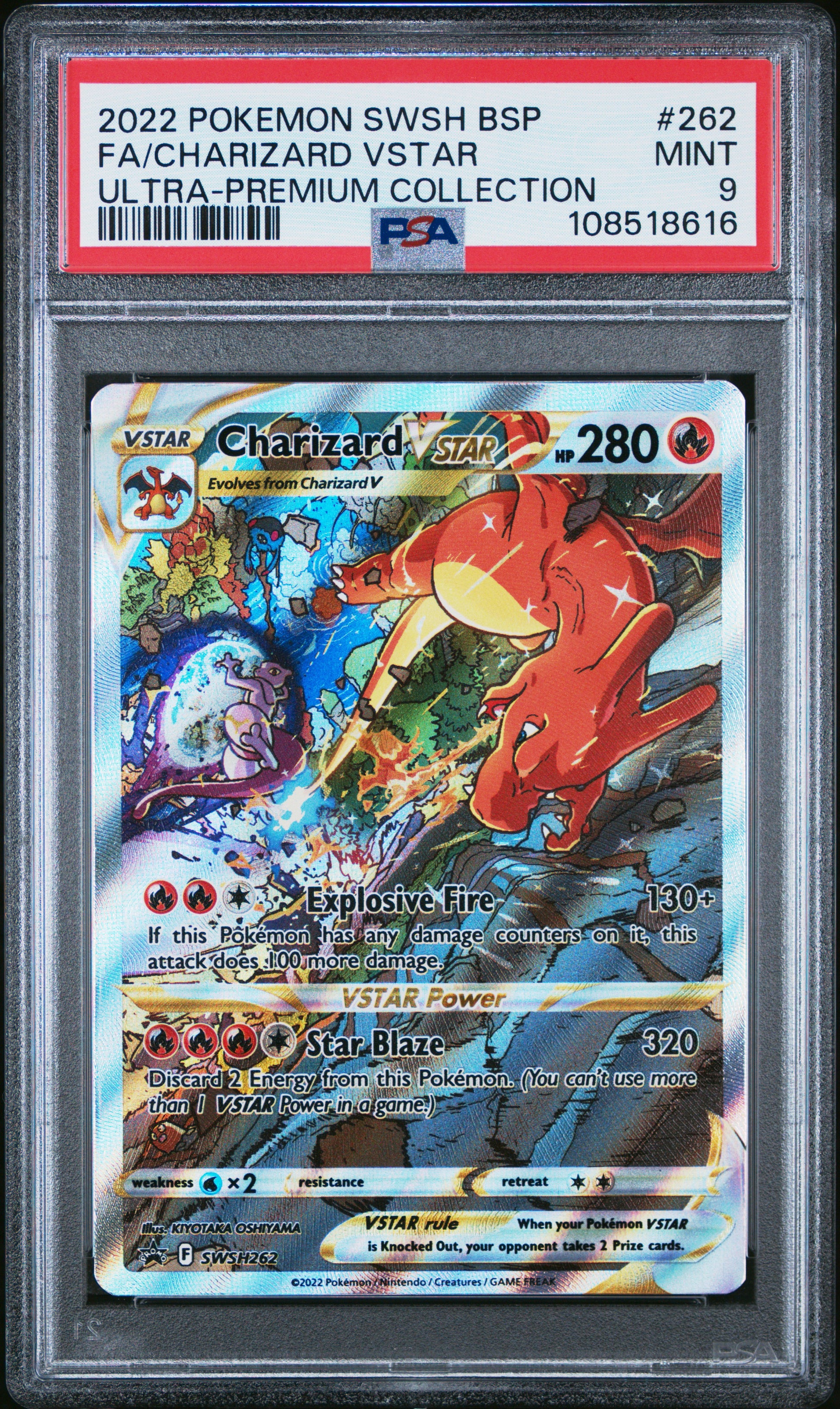 2022 Pokemon Swsh Black Star Promo #262 Fa/Charizard Vstar PSA 9