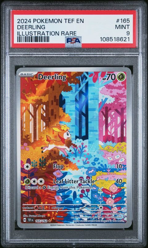 2024 Pokemon Tef En-Temporal Forces #165 Deerling Illustration Rare PSA 9