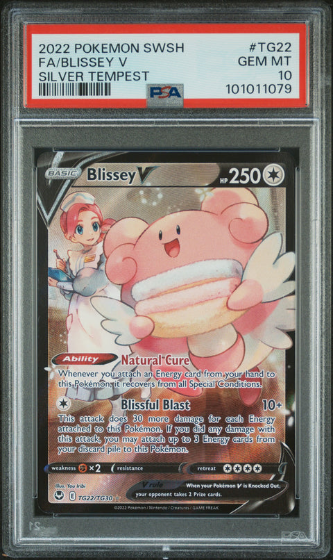 2022 Pokemon Sword & Shield Silver Tempest #TG22 Fa/Blissey V PSA 10