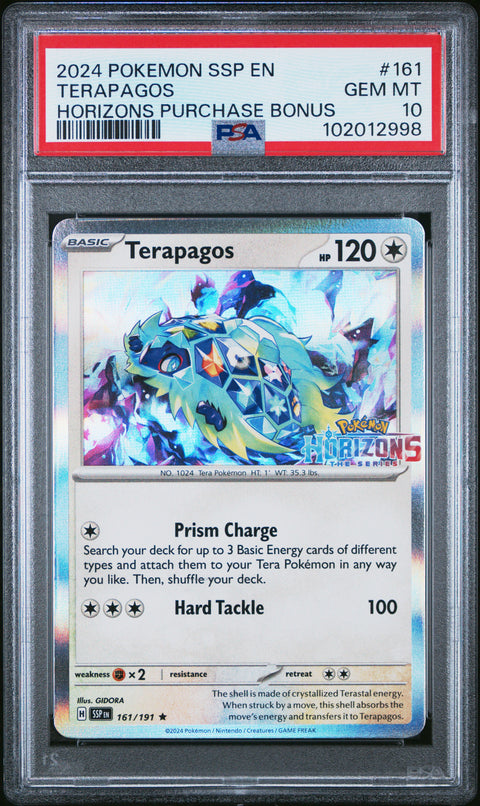 2024 Pokemon Ssp En-Surging Sparks #161 Terapagos Horizons Purchase Bonus PSA 10