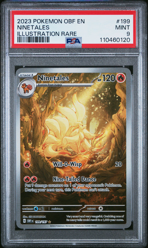 2023 Pokemon Obf En-Obsidian Flames #199 Ninetales Illustration Rare PSA 9