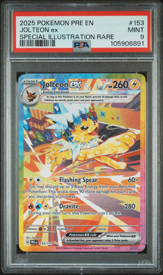 2025 Pokemon Pre En-Prismatic Evolutions #153 Jolteon Ex  PSA 9