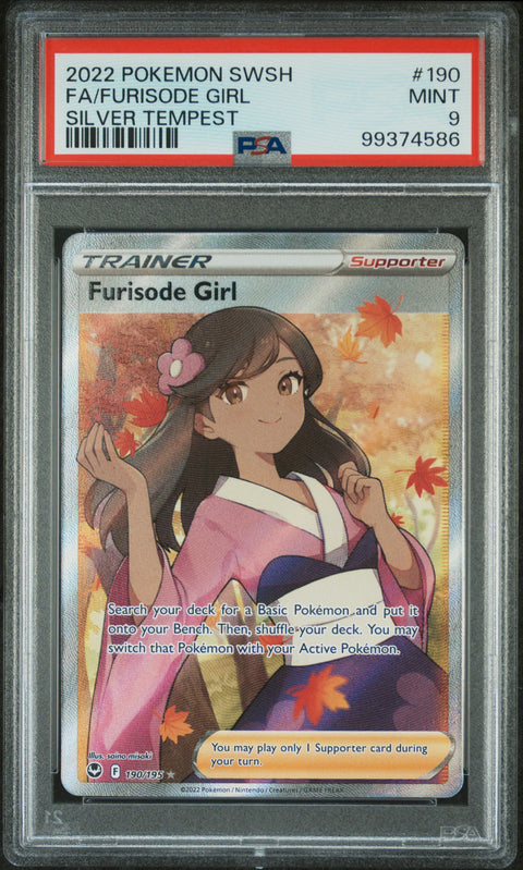 2022 Pokemon Sword & Shield Silver Tempest #190 Fa/Furisode Girl PSA 9