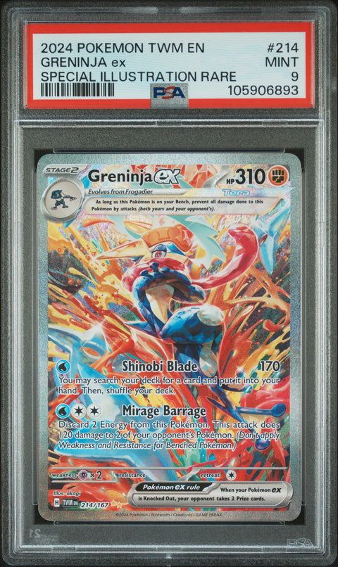 2024 Pokemon Twm En-Twilight Masquerade #214 Greninja Ex PSA 9