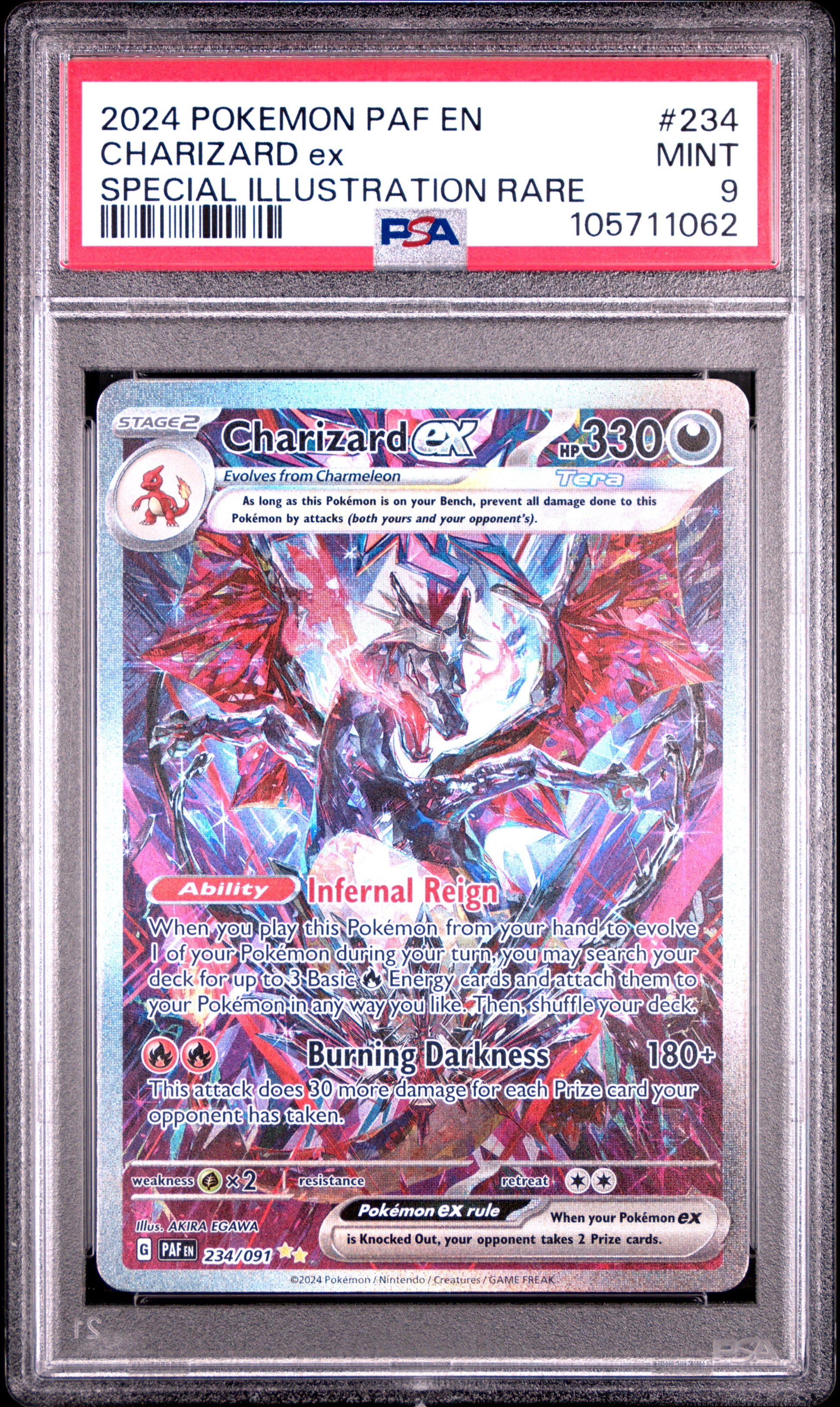 2024 Pokemon Paf En-Paldean Fates #234 Charizard Ex PSA 9
