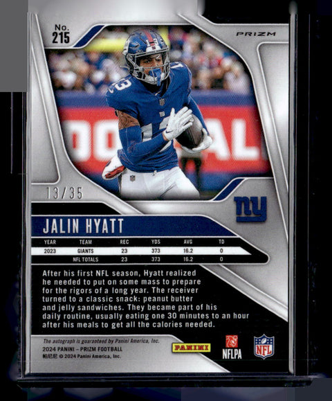 2024 Panini Prizm Jalin Hyatt Red Shimmer Auto /35