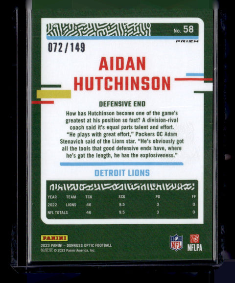 2023 Donruss Optic Aiden Hutchinson Flex Emoji /149