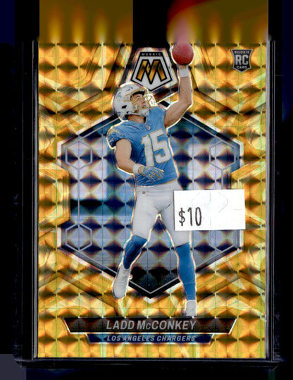 2024 Panini Mosaic Ladd McConkey Yellow Mosaic