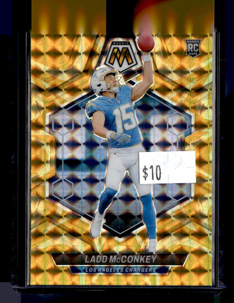 2024 Panini Mosaic Ladd McConkey Yellow Mosaic