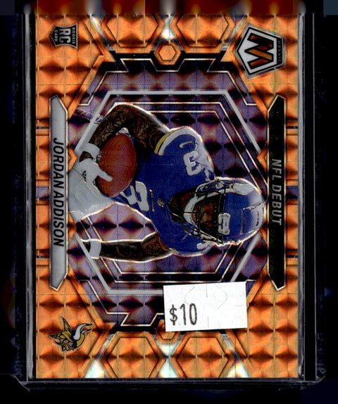2023 Panini Mosaic Jordan Addison NFL Debut Orange Mosaic /199