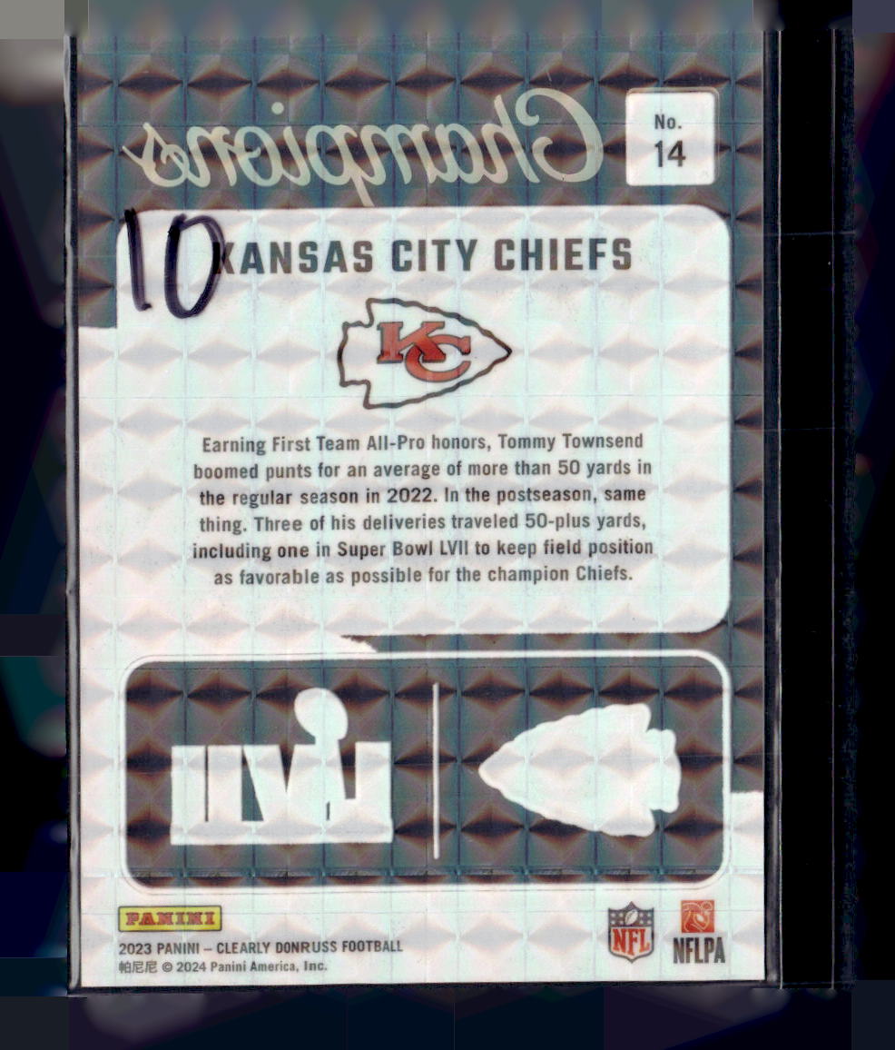 2023 Donruss Clearly #14 Kansas City Chiefs Champions