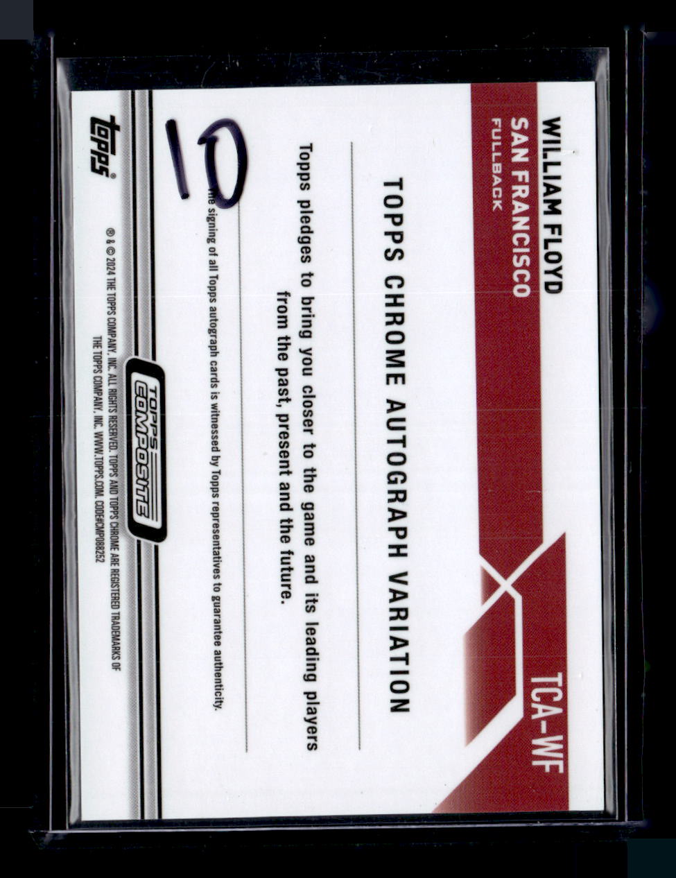 2024 Topps Chrome William Floyd Blue Auto /150