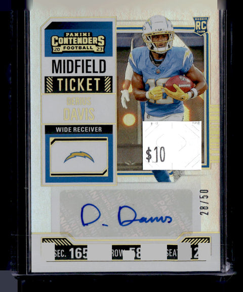 2023 Contenders Derius Davis Midfield Ticket Auto /50