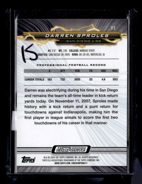2024 Topps Composite Resurgence Darren Sproles Pink Lava Refractor /10