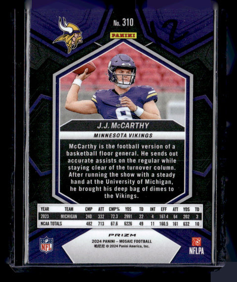 2024 Panini Mosaic JJ McCarthy Silver Mosaic