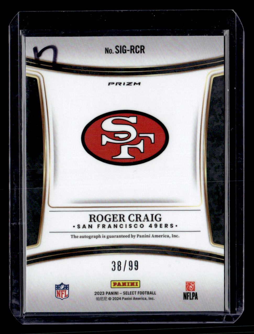 2023 Panini Select Roger Craig Blue Auto /99