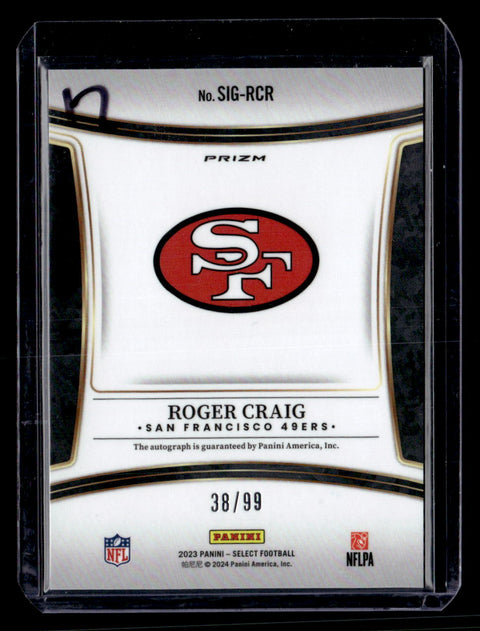2023 Panini Select Roger Craig Blue Auto /99