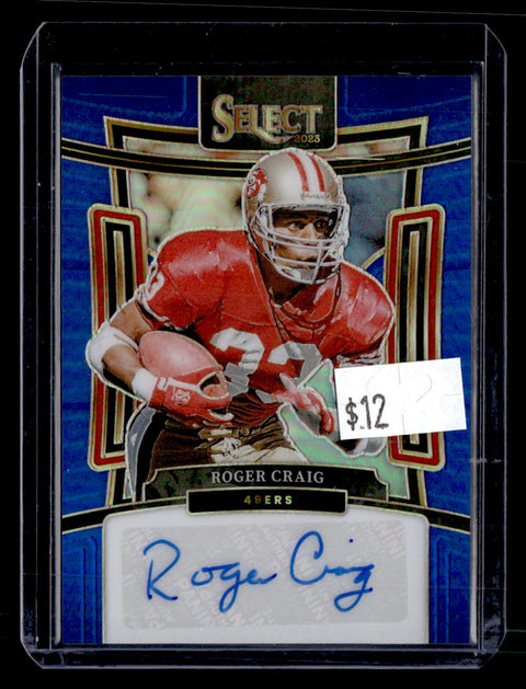 2023 Panini Select Roger Craig Blue Auto /99