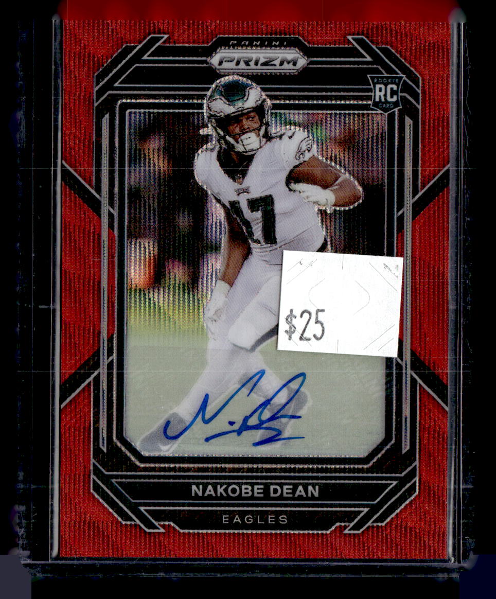 2022 Panini Prizm Nakobe Dean Red Wave Auto /149