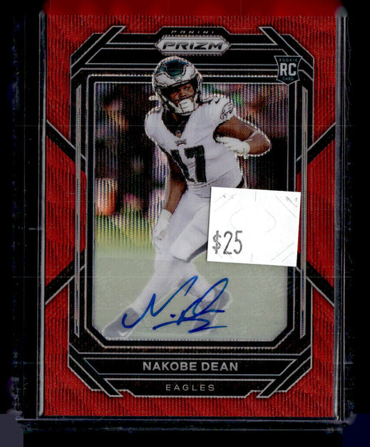 2022 Panini Prizm Nakobe Dean Red Wave Auto /149